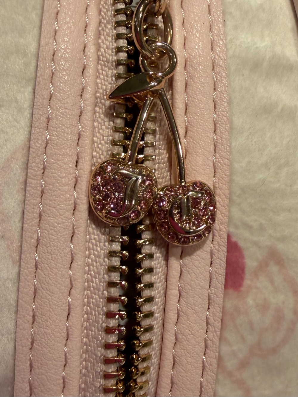 Juicy Couture NWT Pink Cherry-Print Mini Satchel Crossbody & Gold Accents (P240) - Picture 14 of 15